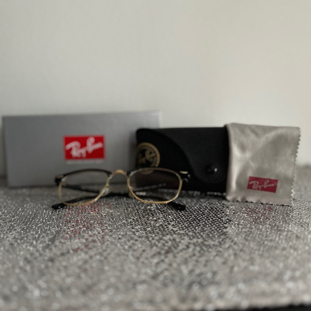Ray-Ban Reading Masterclub Glasses with Gold Frame and Black Temples